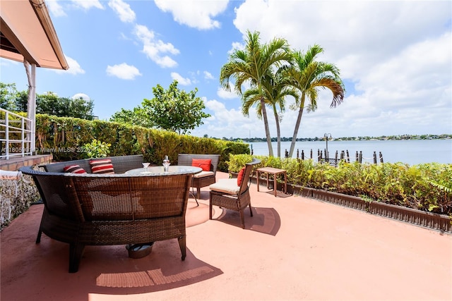 5020 SW 82nd Ave, Miami, FL 33155 - view of patio / terrace with a water view and outdoor dining space