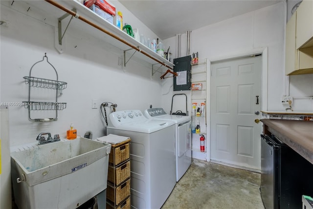 5020 SW 82nd Ave, Miami, FL 33155 - laundry area with cabinet space, washing machine and clothes dryer, and electric panel