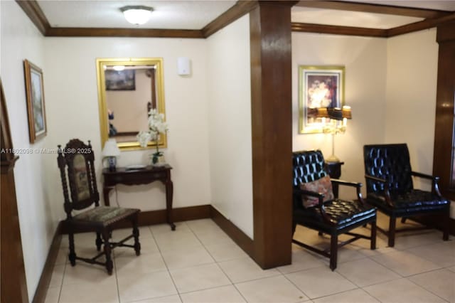 3730 Inverrary Dr Unit 2Y, Lauderhill, FL 33319 - hall with crown molding, baseboards, and light tile patterned flooring