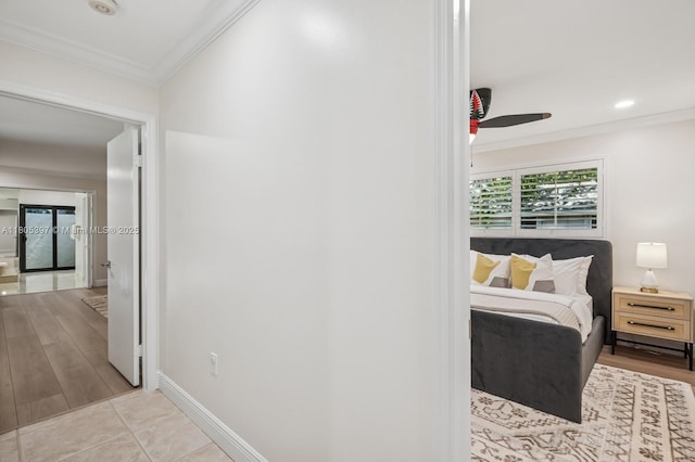 7935 SW 155th St, Palmetto Bay, FL 33157 - corridor with crown molding, baseboards, and wood finished floors