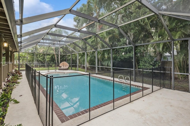 7935 SW 155th St, Palmetto Bay, FL 33157 - view of pool featuring a patio and a lanai