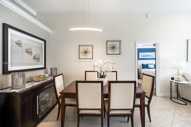 921 SW 176th Ave, Pembroke Pines, FL 33029 - dining room featuring light tile patterned floors and ornamental molding