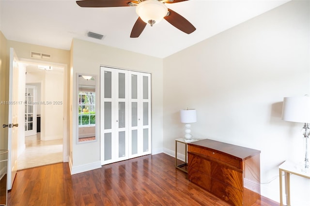 921 SW 176th Ave, Pembroke Pines, FL 33029 - unfurnished bedroom featuring wood finished floors, baseboards, a ceiling fan, and a closet