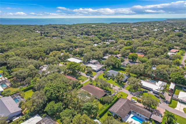 aerial perspective of suburban area featuring a large body of water