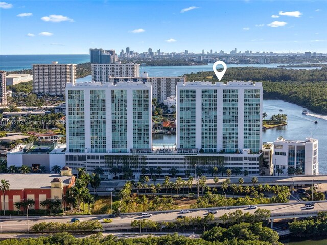 400 Sunny Isles Blvd Unit 1005, Sunny Isles Beach, FL 33160 - drone / aerial view of a view of skyline and a large body of water
