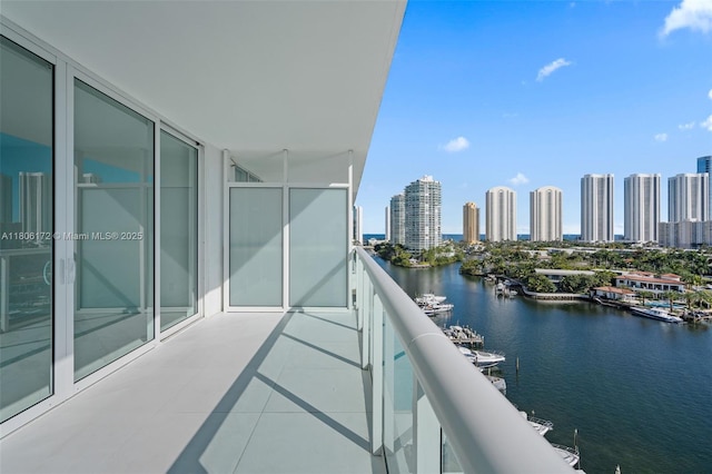 400 Sunny Isles Blvd Unit 1005, Sunny Isles Beach, FL 33160 - balcony featuring a water view and a view of skyline