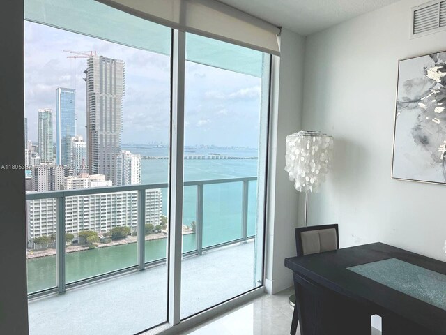 1900 N Bayshore Dr Unit 2804, Miami, FL 33132 - office featuring a water view and a skyline view