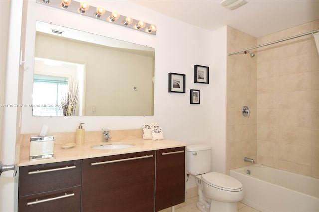 1900 N Bayshore Dr Unit 2804, Miami, FL 33132 - bathroom featuring vanity, tub / shower combination, and tile patterned flooring