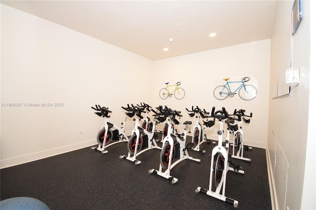 1900 N Bayshore Dr Unit 2804, Miami, FL 33132 - exercise room with recessed lighting and baseboards