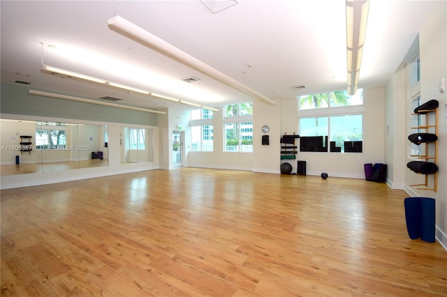 1900 N Bayshore Dr Unit 2804, Miami, FL 33132 - exercise area featuring light wood-style flooring and plenty of natural light