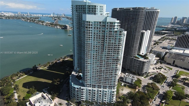 1900 N Bayshore Dr Unit 2804, Miami, FL 33132 - aerial overview of property's location with a nearby body of water and nearby urban area