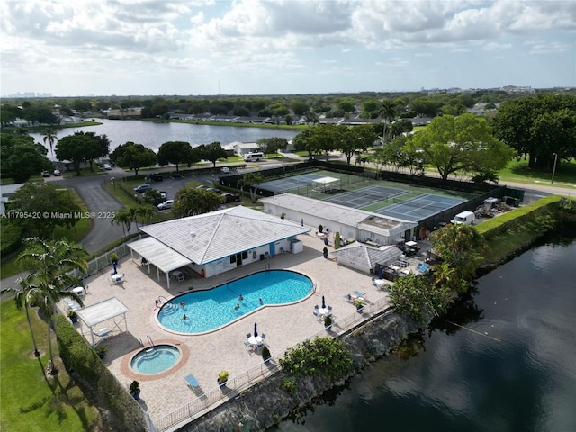 1250 NW 85th Ave, Plantation, FL 33322 - bird's eye view of a pool area and a nearby body of water