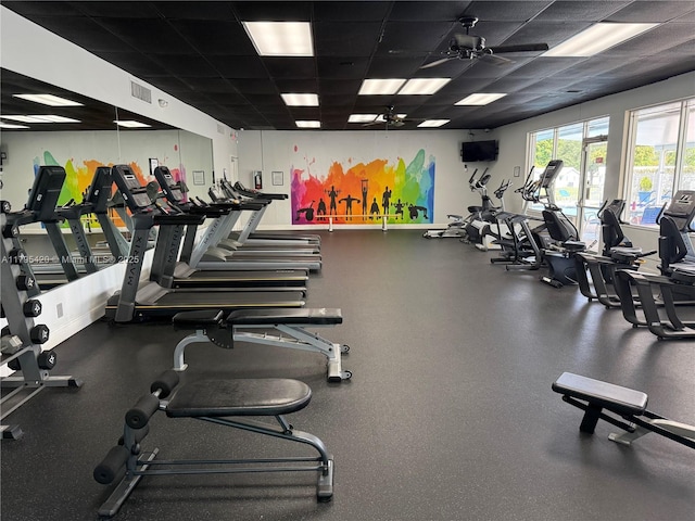 1250 NW 85th Ave, Plantation, FL 33322 - exercise room featuring a paneled ceiling