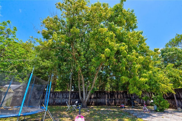 13645 NW 3rd Ave, North Miami, FL 33168 - fenced backyard featuring a trampoline