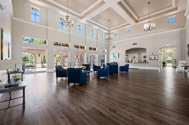 22780 SW 92nd Ct, Cutler Bay, FL 33190 - community lobby featuring a high ceiling and beam ceiling