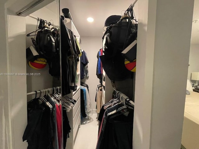 view of walk in closet