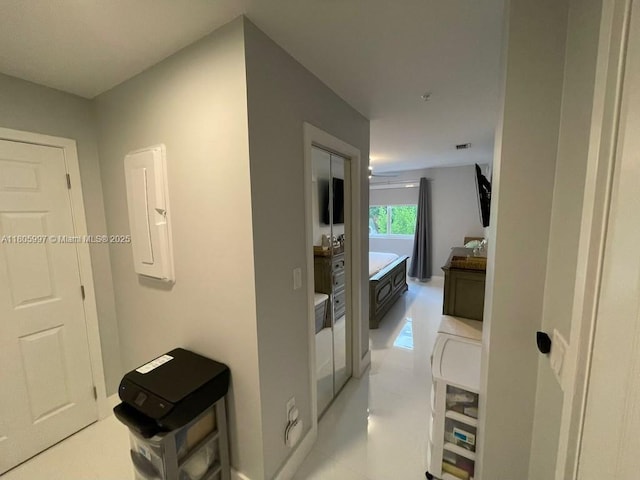 corridor with electric panel