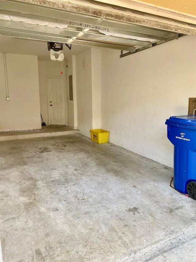 garage with electric panel
