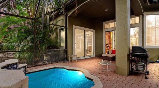 5764 NW 125th Ter, Coral Springs, FL 33076 - outdoor pool featuring a patio area and glass enclosure