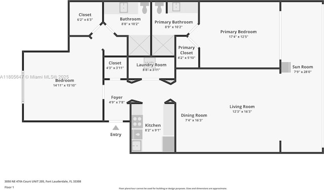 3050 NE 47th Ct Unit 205, Fort Lauderdale, FL 33308 - room layout