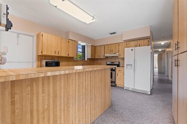 4295 SW 97th Ct, Miami, FL 33165 - kitchen with appliances with stainless steel finishes, under cabinet range hood, light countertops, and a textured ceiling