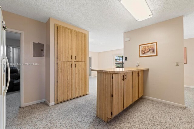 4295 SW 97th Ct, Miami, FL 33165 - hall featuring electric panel, baseboards, a textured ceiling, and light carpet
