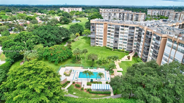 900 Saint Charles Pl Unit 616, Pembroke Pines, FL 33026 - drone / aerial view of apartment complex / building, a pool, a large body of water, and a local golf course