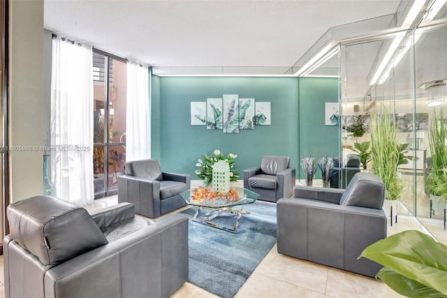 900 Saint Charles Pl Unit 616, Pembroke Pines, FL 33026 - living area featuring tile patterned flooring and expansive windows