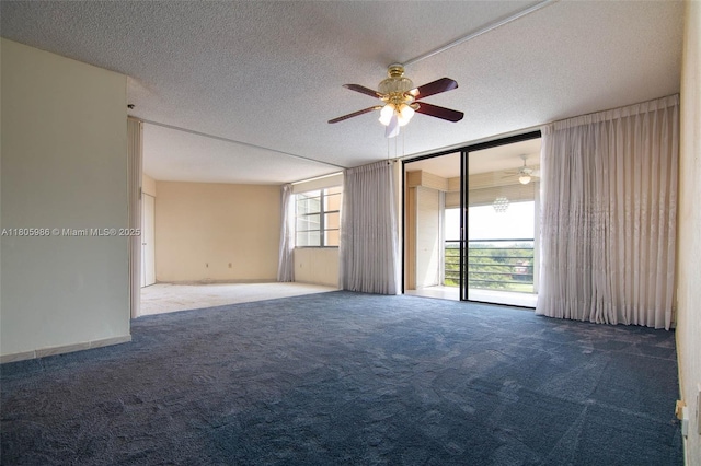900 Saint Charles Pl Unit 616, Pembroke Pines, FL 33026 - unfurnished room featuring a ceiling fan, carpet flooring, and a textured ceiling