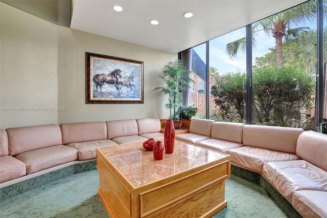 900 Saint Charles Pl Unit 616, Pembroke Pines, FL 33026 - living room featuring recessed lighting and carpet