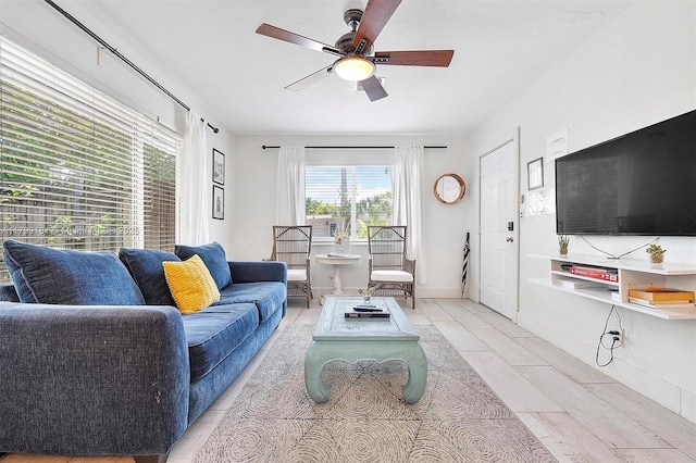 1411 NE 12th St, Fort Lauderdale, FL 33304 - living room with ceiling fan