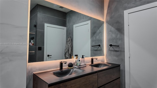 full bath featuring double vanity