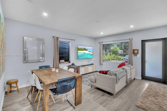1635 NE 174th St, North Miami Beach, FL 33162 - living area featuring light wood-type flooring, recessed lighting, and baseboards