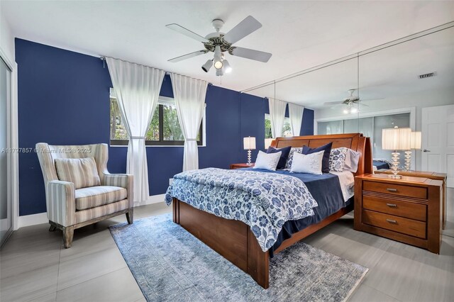 11850 SW 42nd Ct, Davie, FL 33330 - bedroom with tile patterned flooring and ceiling fan