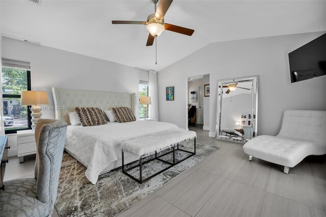 11850 SW 42nd Ct, Davie, FL 33330 - bedroom featuring vaulted ceiling and ceiling fan