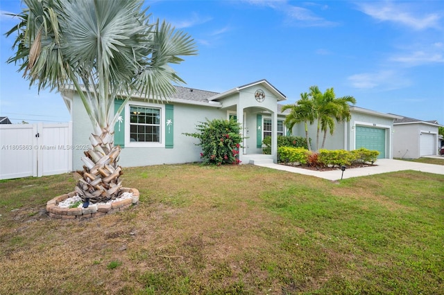 7434 Ashtabula St, Englewood, FL 34224 - ranch-style house featuring stucco siding, an attached garage, and driveway