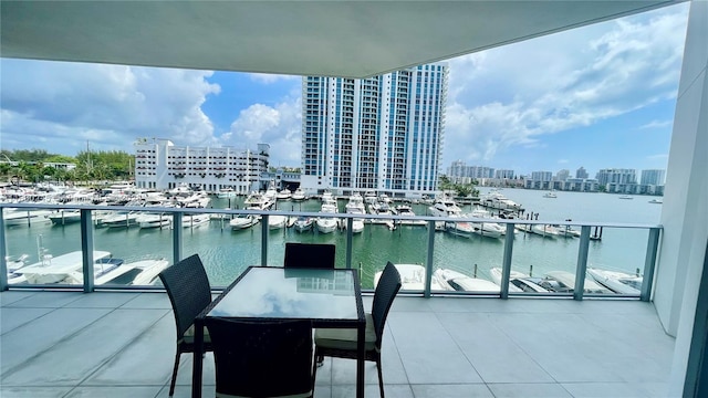 17111 Biscayne Blvd Unit 403, North Miami Beach, FL 33160 - balcony featuring view of marina, a water view, and a view of city