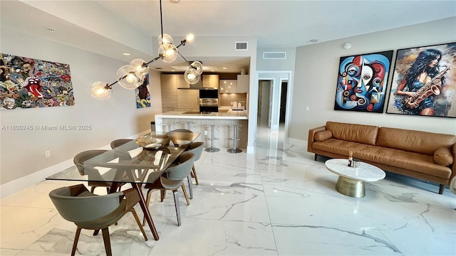 17111 Biscayne Blvd Unit 403, North Miami Beach, FL 33160 - dining area with light marble finish flooring and baseboards