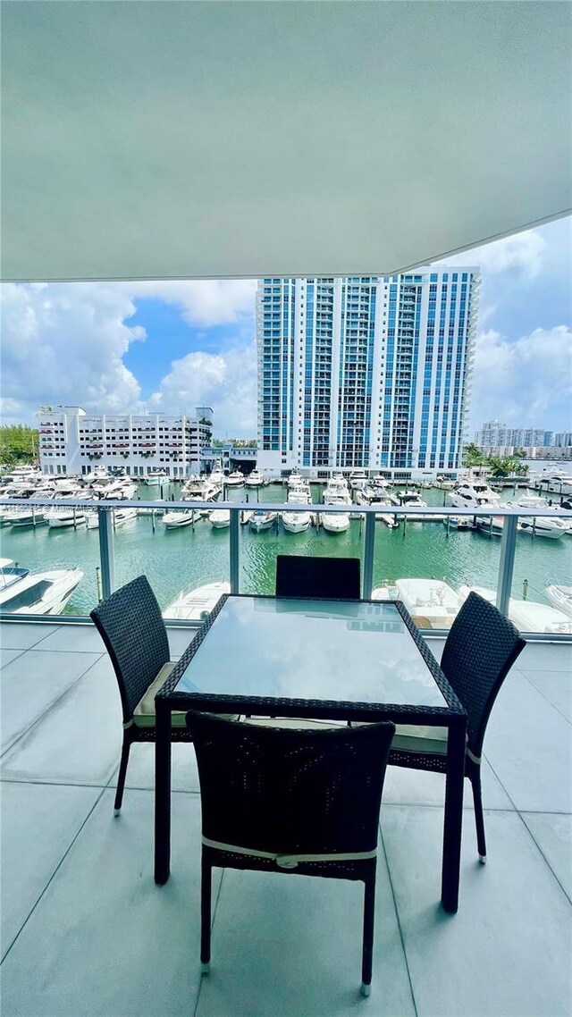 17111 Biscayne Blvd Unit 403, North Miami Beach, FL 33160 - balcony with a water view, view of marina, and a city view