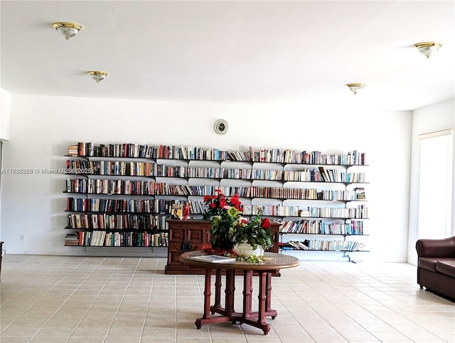 1280 NW 43rd Ave Unit 205, Lauderhill, FL 33313 - living area featuring bookshelves and tile patterned flooring