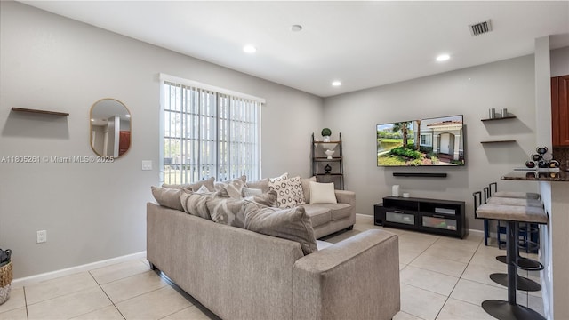 2801 SW 81st Ter, Miramar, FL 33025 - living area featuring light tile patterned floors, recessed lighting, and baseboards