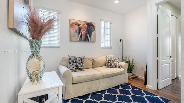 2801 SW 81st Ter, Miramar, FL 33025 - living room with wood finished floors, baseboards, and recessed lighting