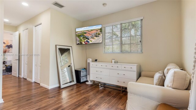 2801 SW 81st Ter, Miramar, FL 33025 - sitting room featuring dark wood-type flooring, plenty of natural light, recessed lighting, and baseboards