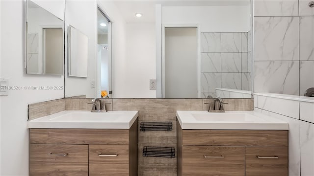 2801 SW 81st Ter, Miramar, FL 33025 - full bath with two vanities and tile walls