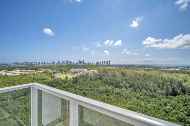 14951 Royal Oaks Ln Unit 2105, North Miami, FL 33181 - balcony featuring a view of skyline and a forest view