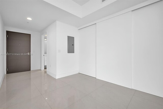 17301 Biscayne Blvd Unit 1108, Aventura, FL 33160 - spare room featuring electric panel, tile patterned flooring, and recessed lighting