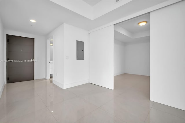 17301 Biscayne Blvd Unit 1108, Aventura, FL 33160 - spare room with electric panel, tile patterned floors, baseboards, and recessed lighting
