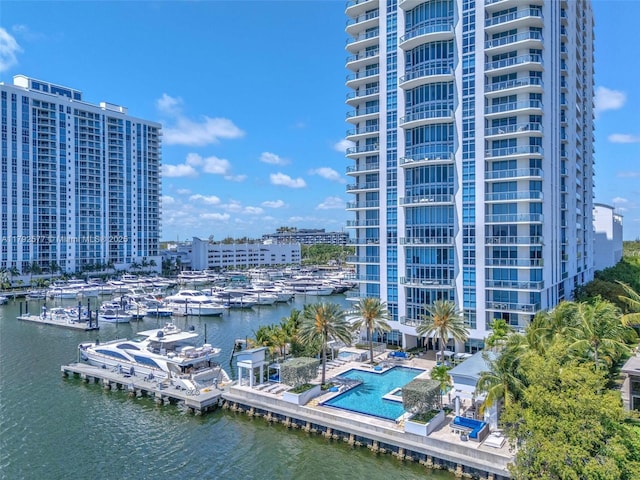 17301 Biscayne Blvd Unit 1108, Aventura, FL 33160 - water view featuring numerous boat docks