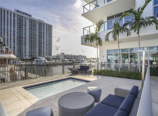 17301 Biscayne Blvd Unit 1108, Aventura, FL 33160 - view of swimming pool with a water view