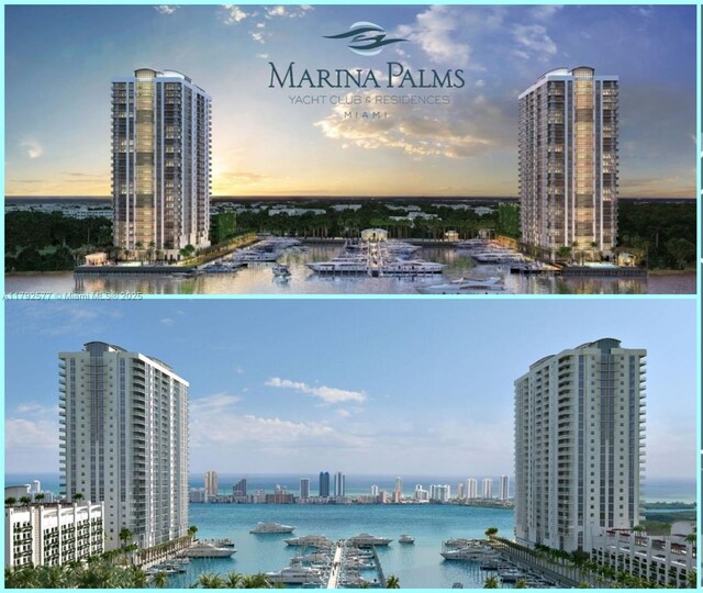 17301 Biscayne Blvd Unit 1108, Aventura, FL 33160 - water view featuring nearby urban area and numerous boat docks